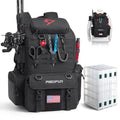 Piscifun 52L Fishing Tackle Backpack with Rod Holders & 4 Tackle Boxes, Large Tackle Bag for Gear Storage with Rain Cover - color: Black