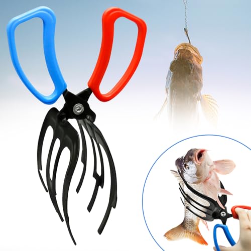 Fish Gripper, Fish Grabber Tool Metal Fish Grippers for Fishing, 3 Claw Fish Grips Anti-Slip Fishing Pliers Gripper Control Clamp Claw Fish Pliers Catch Fish Fishing Accessories, Ideal for Anglers¡­ - style: 3 Claw