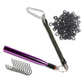 Reaction Tackle Wacky Rig Tool and O-Rings for Soft Plastic Worms, Bass Fishing Wacky Rig and Neko Rig Stick Bait Setup for Largemouth and Smallmouth - color: Purple Tool plus 125 O-rings +10 hooks