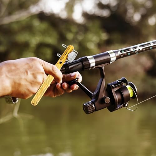 INOOMP Portable Hand Operated Fishing Knot Tying Tool Hook String Knotter Device for Snell and Bass Hooks Easy to Use Line Tyer with High Tension Strength Random Color Random Color