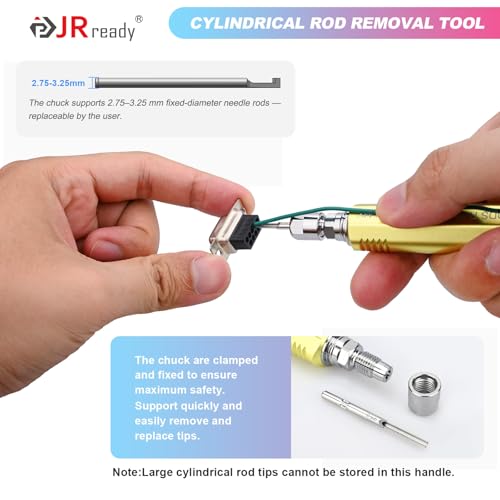 JRready ST5389 Pin Removal Tool Kit Automotive Electrical Wire Terminal Pin Extractor Stroage Handles Push Rod for Delphi Deutsch Molex Amp Harting 7 Release Tools with 21Pcs Replacement Tips - size: 7PCS Pin Extractor+21PCS Replacement Tips