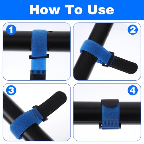 20 Pcs Fishing Rod Straps, 5 Color Hook & Loop Fish Rod Belts | Adjustable Elastic Fishing Pole Straps Tackle Belt Ties Casting Rods Fishing Rod Accessories for Casting, Fly Rods