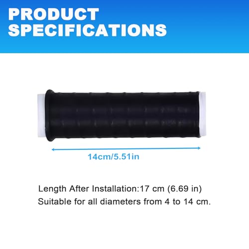 2 Pack Cold Shrink Handle Grip, Cold Shrink Handle Cover, Rubber Cold-Shrink Handle Wrap, Convenient Practical Silicone Bat Grip Tube for Fishing Rods, Rackets and Hand Tools (6.7 Inch)