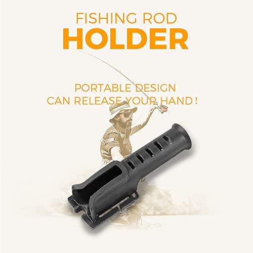 Yetaha Belt Rod Holder, 2 Pack Portable Waist Belt Fishing Rod Holder, Adjustable Pole inserter Fishing Rod Accessories for Surf Kayak Outdoor Fishing (Black) - color: Black