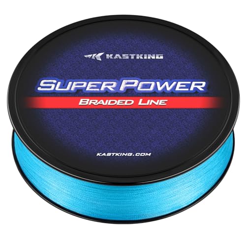 KastKing SuperPower Braided Fishing Line - Abrasion Resistant Braided Lines – Incredible Superline – Zero Stretch – Smaller Diameter – A Must-Have! - color: X4-New-Sky Blue, size: 6LB(300 Yds)