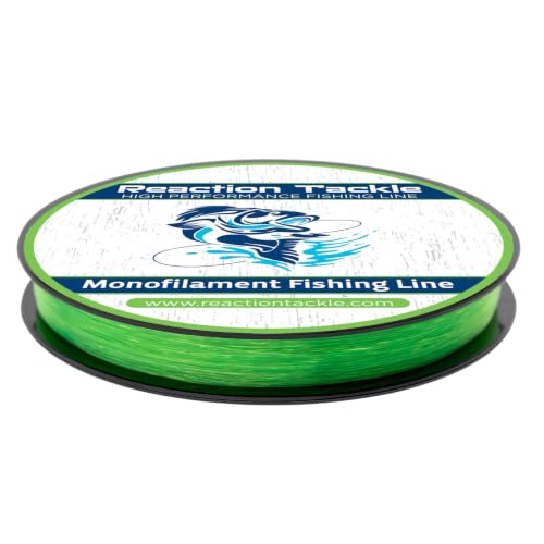 Reaction Tackle Monofilament Fishing Line - Premium Nylon Mono Line, Strong & Abrasion-Resistant, Low Memory for Smooth Long Casts - Freshwater & Saltwater - color: Hi Vis Green, size: 25lb (350 Yards)
