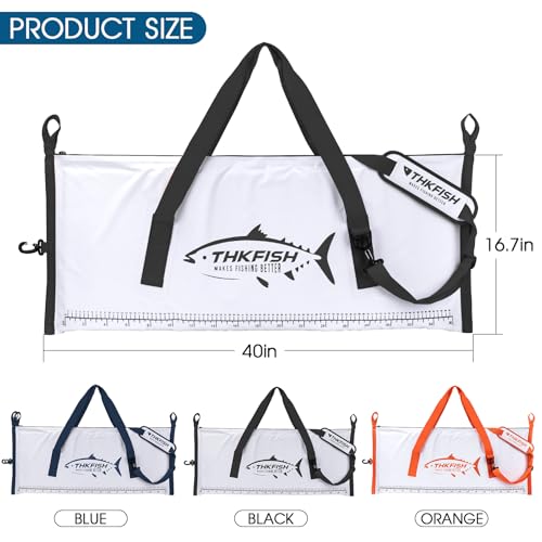 THKFISH Insulated Fish Cooler Bag, Fish Kill Bag for Caught Fish Ice Cold - color: White-Black, size: 40*16IN