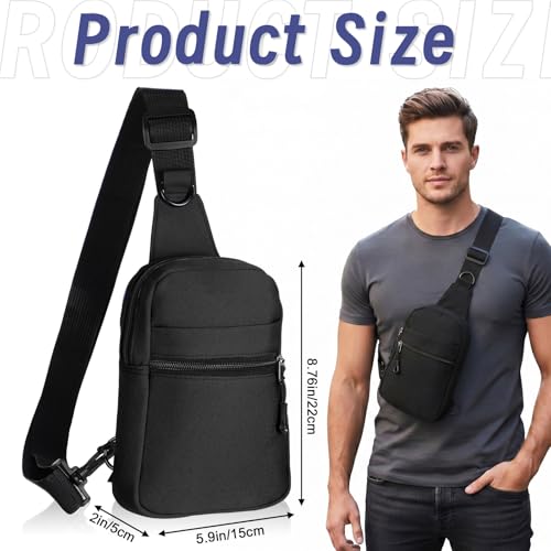 Kajaia 7 Pack Crossbody Sling Bags for Men Lightweight Oxford Cloth Shoulder Bag with Multi-pockets and Buckle Adjustable Strap, Waterproof Travel Bag for Men, Work, Commute, Running, Fishing