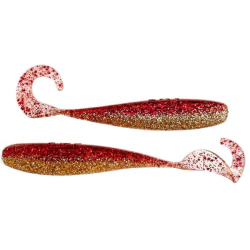 A.M. Fishing Curly Tail Jerkshad 4 Inch Soft Baits Garlic Infused,– 8 Pack – Saltwater & Freshwater Fishing Lures for Bass, Redfish, Snook, and Trout - color: Money