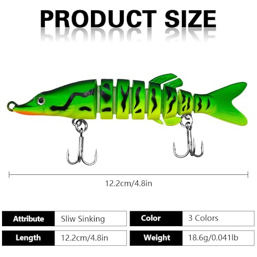 Fishing Lures for Freshwater and Saltwater，Lifelike Swimbait Lures for Bass Trout Pike，Amazing Fishing Gifts for Fishman - size: A1-4.8''0.041lb