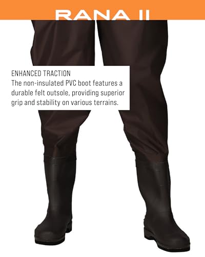 FROGG TOGGS Men's Rana II PVC Waterproof Fishing Bootfoot Chest Wader for Fishing, Felt - color: Felt, size: 12