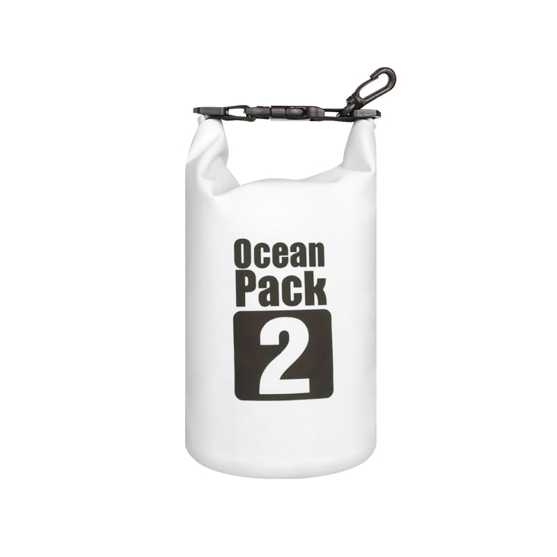 Dry Sack/Waterproof Bag for Boating, Kayaking, Hiking, Snowboarding, Camping, Rafting, Fishing and Backpacking (white, 2L), BO-BAGS-001