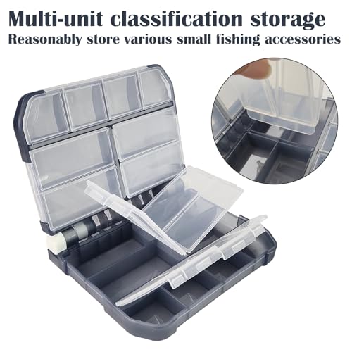 2PC-Aventik Fishing Tackle Box Utility Boxes Plastic Case Storage Organizer Box Fishing Tackle Storage (HOOK BOX-0701B) - style: HOOK BOX-0701B