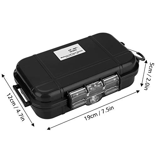 Joyzan Waterproof Storage Case, Outdoor Survival Shockproof Box Airtight | Carry Floating Hard Shell Wet Dry Container Travel Sealed Organizer Marine Tool Carrying Protecting Boating Camping Fishing - color: Black