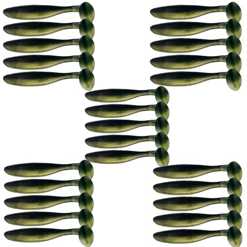 Paddle Tail Swimbaits FS/RE-10 | for Bass Fishing,14 Colors ,Fishing Lures with Flash Blade,Freshwater Saltwater ,Bass Bait,for Trout Catfish Pike - color: Color J, size: 12cm,25pcs