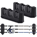 Sratte 2 Pcs Fishing Rod Holder Wall Mount Fishing Pole Holders for Boats 3 Rod Black Horizontal Garage Wall Pole Rack Summer Boat Accessories for Men Gifts
