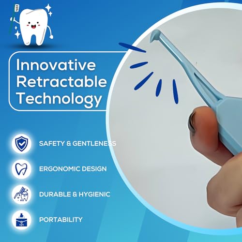 Retractable Aligner Removal Tool – Hygienic Clear Aligner Remover for Invisalign -Style Aligners, Retainers and Nightguards - Portable Reusable Removal Tool, Dental Hygienist Developed - color: Blue