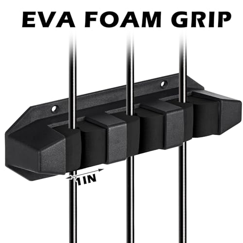 Sratte 4 Pcs Rod Holders for Fishing Boat Wall Mount Fishing Pole Holders Horizontal EVA Foam Garage Rod Rack Summer Boat Accessories for Men Gifts - color: Black & Gray, size: 7.8 Inch