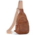 Anti Theft Crossbody Bags for Women RFID Leather Sling Purses,Crossbody Bags Travel Leather Fanny Pack for Women - color: Brown