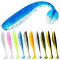 Fishing Soft Plastic Lures | Paddle Tail Swim Baits, Swim Baits for Bass Fishing, Paddle Tail, Crappie Lures - color: F-100PCS