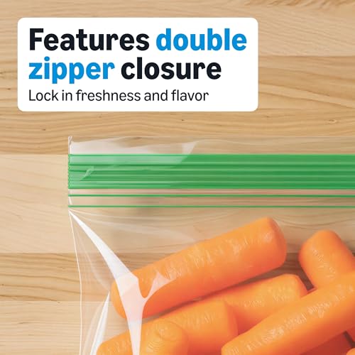 Amazon Basics Square Snack Bags with Double Zipper, Seals in Freshness, 5 1/8" x 4 11/16", 100 Count - size: Square (100 Count) (Pack of 1)