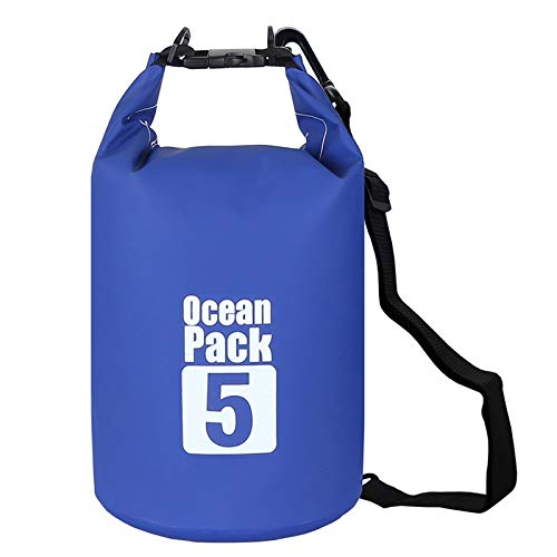 2L/3L/5L/10L/15L/20L/30L 500D Tarpaulin Heavey-Duty PVC Water Proof Dry Bag Sack for Kayaking/Boating/Canoeing/Fishing/Rafting/Swimming/Camping/Snowboarding - color: Blue, size: 5L