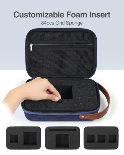 Luxtude Hard EVA Case with Foam, Hard Sided EVA Shockproof Camera Organizer Case, Travel Carrying Cases for Drones, Digital Products, Electronic Instruments, etc. (Blue) - color: Blue, size: Small