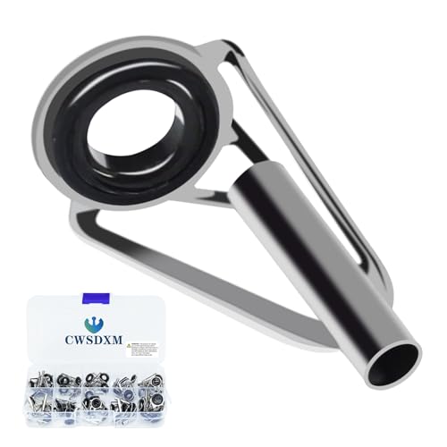 Rod Tip Repair Kit 50pcs Fishing Rod Tips Replacement Set with Storage Box, 10 Sizes Pole Tip Repair Kit - size: A-Iron rod tip kit