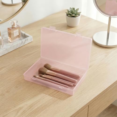 LJY 6 Pieces Rectangular Empty Mini Plastic Organizer Storage Box Containers with Hinged Lids (7.1 x 4.3 x 1.2 inch, Pink) - color: Pink, size: 7.1 x 4.3 x 1.2 inch
