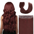Invisible Wire Hair Extensions Real Human Hair - 12 Inch 70G Auburn Brown Transparent Fish Line Clip-Ins Hair Piece, 100% Remy Human Hair Extensions for Women - color: #33 Auburn Brown, size: 12 Inch