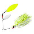 Booyah Glow Blade Spinner-Bait Bass Fishing Lure - color: Chartreuse White, style: Double Willow (3/8 Oz)