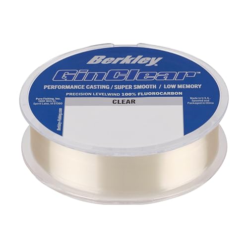 Berkley GINCLEAR 200 yd|182 m, 14 lb|6.3 kg Fluorocarbon Fishing Line, Level Wound, Suitable for All Water Types