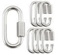 HOME MASTER HARDWARE 304 Stainless Steel D-Shaped Quick Link - 8 Pack 1/4", Threaded Small Locking Carabiner Chain Connector - size: 1/4in，8pack