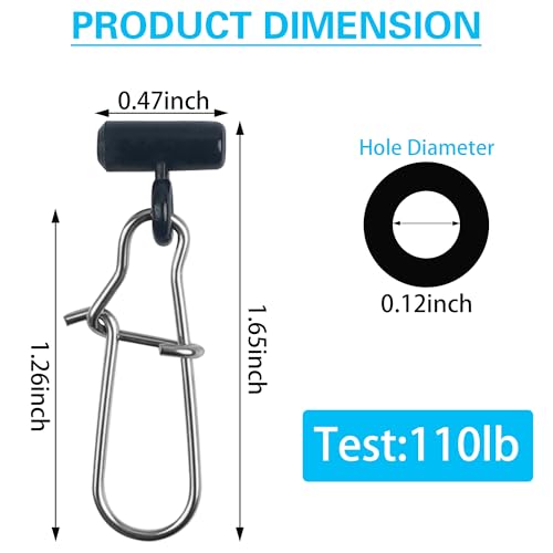 Sinker Slides for Fishing,Fishing Line Sinker Slides with Duo Lock Sinkers Weight Silder Sleeve Swivel Duo Lock Snaps for Saltwater Surf Bottom Fishing Fish Fider Rig Catfish Rig - color: Black Duo-Lock Snap, size: 100 Pack