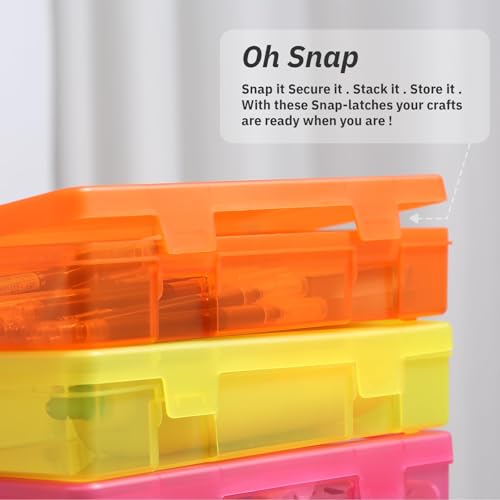 novelinks Clear Pencil Box and Small Plastic Storage Containers with Lids | 9 Pack, Medium Color, Plastic Pencil Boxes, Board Game Storage Containers, Task Boxes for Special Education, Mini Organizer - color: 9 Pack Medium -Color