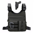 Criuage Tactical Chest Bag for Men, Lightweight Adjustable Running Vest, Water Resistant EDC Chest Pack with Water Bottle Pocket, Breathable Back Pad for Hiking Cycling Fishing Travel (Black) - color: Black
