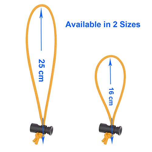 Foto&Tech Multipurpose Extra Thick Elastic Cable Tie and Organizer, Adjustable Cable Strap Toggle Tie, Reusable Tangle Tamer, Cable Management for Cord and Cable (5x 16CM+5x 25CM, Orange) - color: Orange, size: 5 x 16 CM + 5 x 25 CM