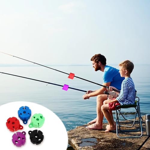 5 Pack Fishing Rod Straps, Fishing Rod Holder Clips, Fishing Rod Fixed Ball, Silicone Fishing Rod Holder Straps