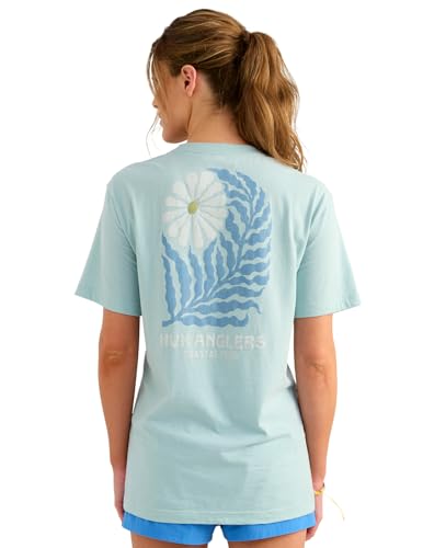 HUK Womens Short Sleeve Performance Tee, Fishing T-Shirt for Women - color: Coastal Club - Heron Blue, size: XX-Large