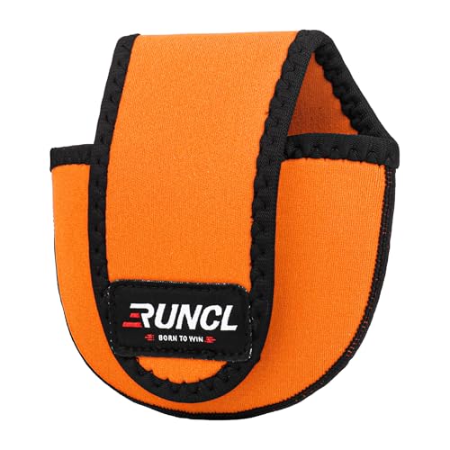 RUNCL Baitcasting Reel Bag – Protective Storage Pouch for Baitcasting Reels & Spinning Reels, Lightweight & Durable, Ideal for Freshwater & Saltwater Fishing Trips (orange& Black) - color: B-orange& Black