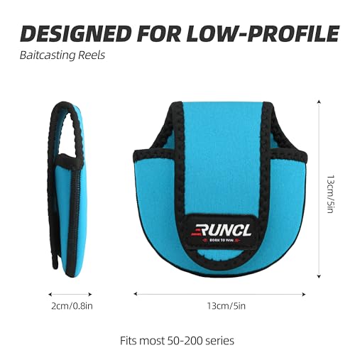 RUNCL Baitcasting Reel Bag – Protective Storage Pouch for Baitcasting Reels & Spinning Reels, Lightweight & Durable, Ideal for Freshwater & Saltwater Fishing Trips (Sky Blue& Black) - color: B-Sky Blue& Black