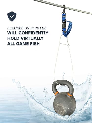 Rogue Endeavor® Fish Stringer Clip, Large, Stainless Construction, Quick Release 36” Steel Core Lanyard, Designed for Spearfishing, Kayak Fishing & Scuba Diving and All Fish Types - color: Teal- Ultra Duty