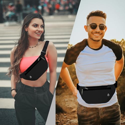 Fanny Pack for Women Men,Crossbody Fanny Pack Water Resistant Sports Waist Bag Pack, Belt Bag for Travel Hiking Running - color: 1pack-black
