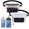 4 Pack Waterproof Fanny Pack with Waist Strap Waterproof Phone Pouch Dry Bag for Kayaking Pool Swimming Boating Beach Fishing Travel Diving Surfing (Black & White, 2 Fanny Pack + 2 Pouch Bag) - color: Black & White