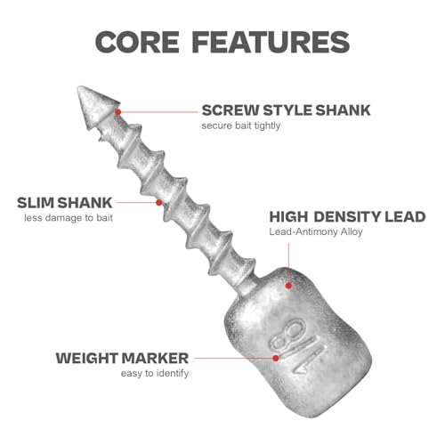60/80-PCs Hard Alloy Screw Nail Weights, Stamped Insert Bass Fishing Sinkers, Assortment 6 Sizes for Neko Rig/Hover Rig&Wacky Worm Rig - size: Assorted - 80PCs