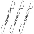 Alwonder 30-Pack Double Snap Swivels, Trolling Planer Board Line Release Clips, High Strength Stainless Steel Coastlock Snaps with Black Nickel Coating, Saltwater Barrel Swivels Connector - size: #1 * 4-121LB
