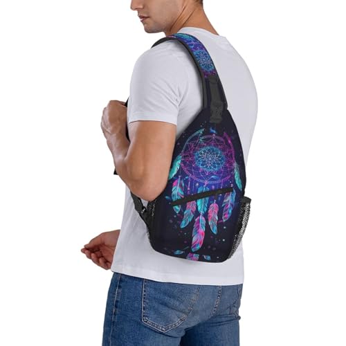 Dream Catcher Sling Backpack Chest Bag Crossbody Shoulder Bag Gym Cycling Travel Hiking Daypack For Men Women - color: Dream Catcher