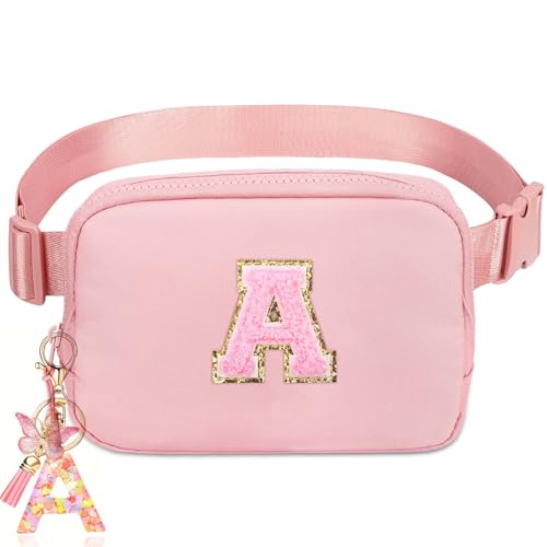 Birthday Gifts for 3 4 5 6 7 8 9 10 11 12 13 Year Old Girls - Initial Fanny Pack Crossbody Bag Belt Bag Purse for Girls Teens Personalized Trendy Stuff for Kids Christmas Gifts A - color: Pink, style: A