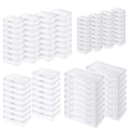 96 Pack Rectangular Clear Plastic Storage Containers | Mixed Sizes, Hinged Lid, For Beads and Small Craft Items - size: Mixed Sizes
