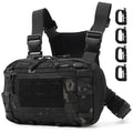 Tactical EDC Chest Bag Utility Molle Chest Rig Pouch with CCW Compartment Adjustable Strap Outdoor Chest Pack - color: Camo Black